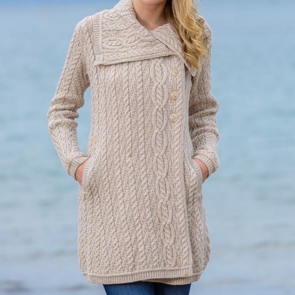 Aran Crafts Chunky Collar Coat
